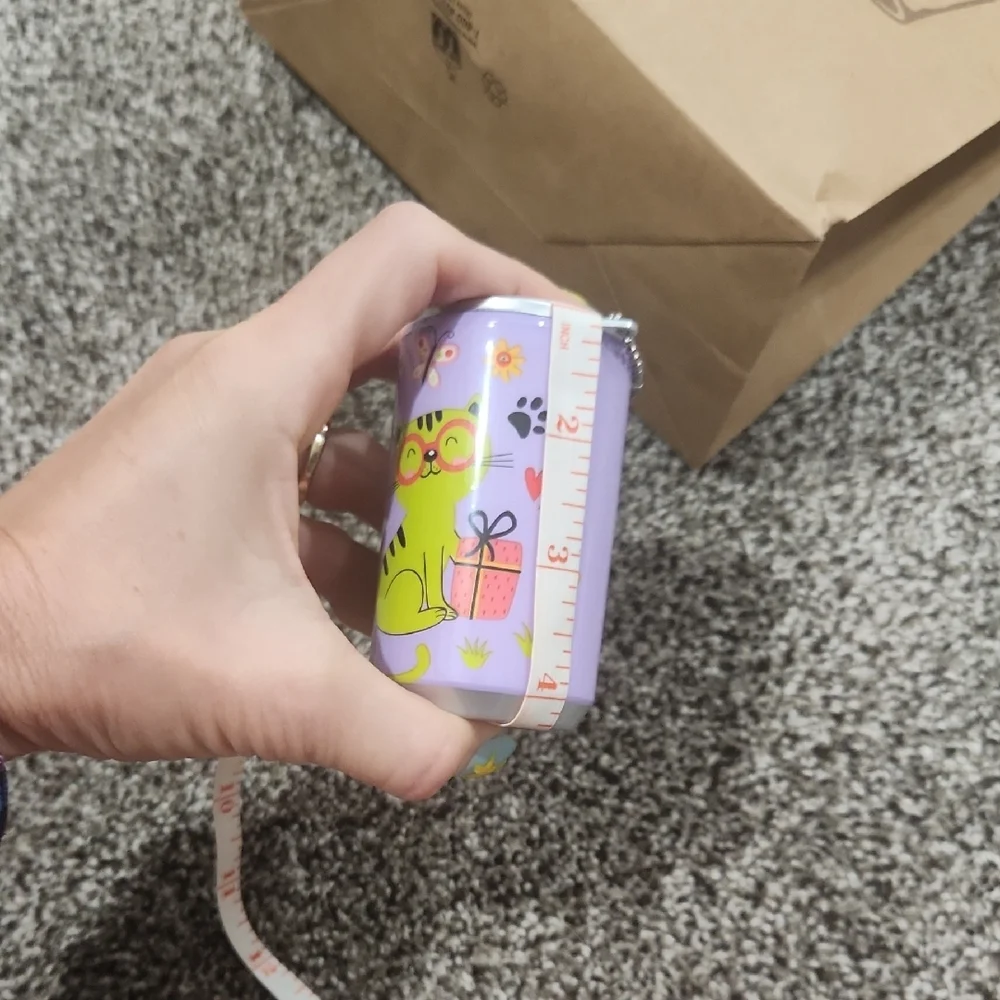 STOCKING STUFFERS! 💝 😁 Purple Cat Design Hand Sanitizing Can with Keychain